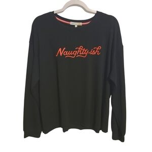 C&C California | Women's Chic Black Naughty-ish Graphic Sweatshirt (Size Large)